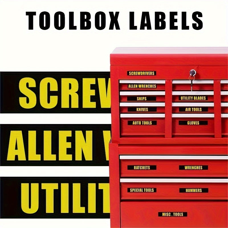 36pcs PVC Toolbox Labels Stickers Waterproof Kit