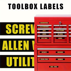 36pcs PVC Toolbox Labels Stickers Waterproof Kit