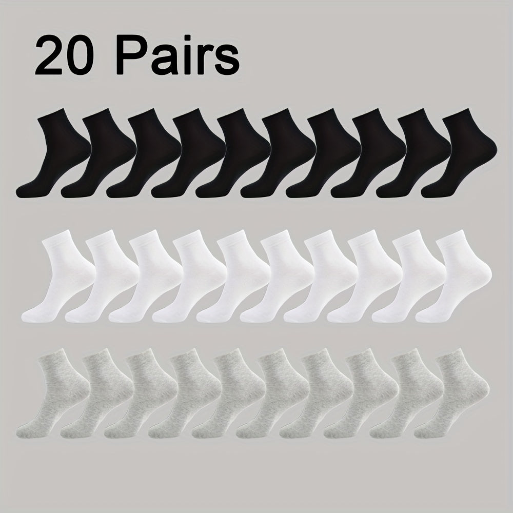 10 Pairs Unisex Thin Breathable Ankle Socks Anti-odor Sweat-absorbing