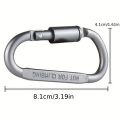 4pcs D Metal Hook Buckle Spring Carabiner Clip Outdoor Camping Storage Bag