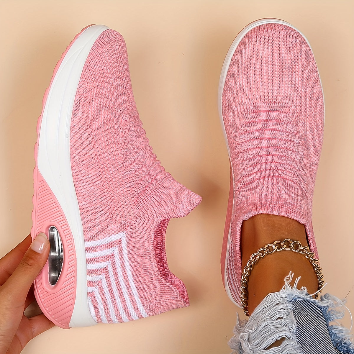 Women's Lightweight Air Cushion Running Shoes Breathable Outdoor Sneakers