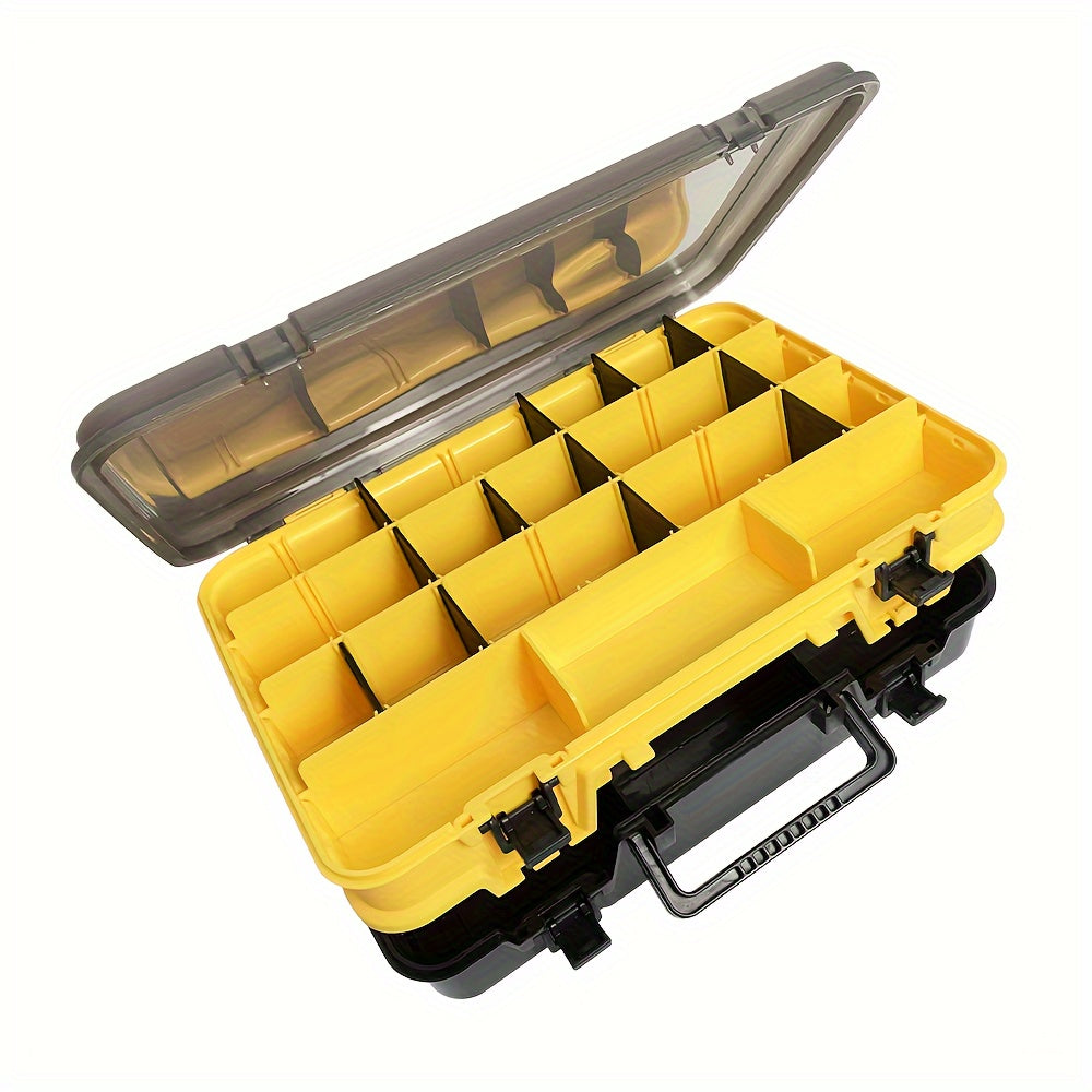 Yellow Storage Box grid Parts Box Tool Box Plastic Household Screw Box
