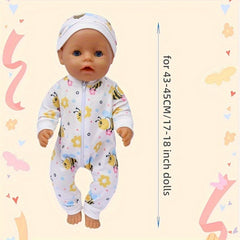 Bee and Flower 2pcs Pajama Set for 17-18 Inch Dolls