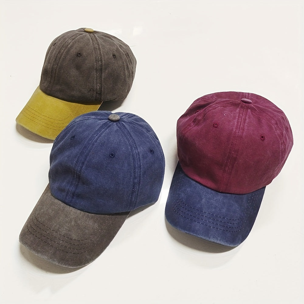 Vintage Washed Denim Soft Top Baseball Cap for Men