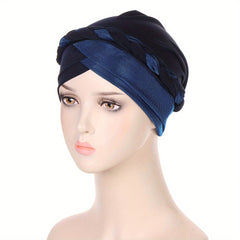 Glitter Twist Braided Turban Beanie Head Scarf Chemo Cap