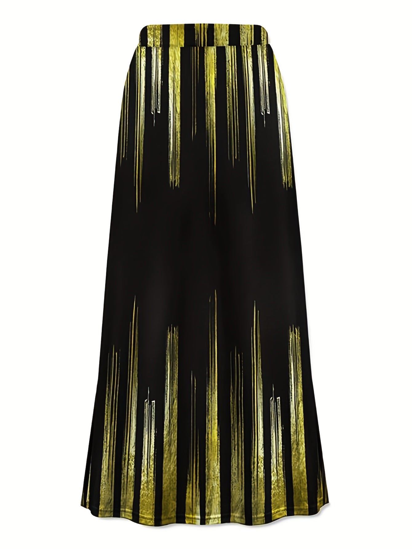  Ombre Stripe Print Maxi Skirt