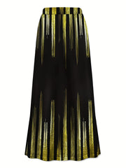  Ombre Stripe Print Maxi Skirt