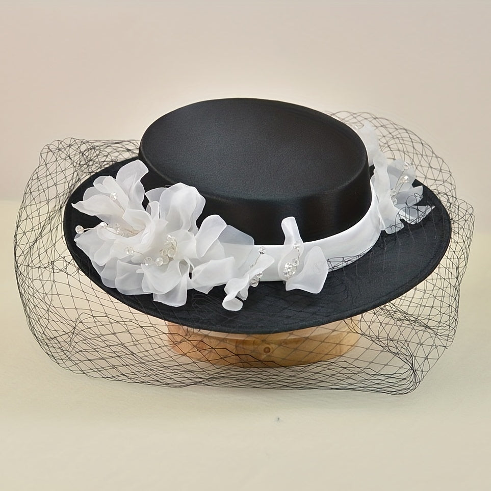 French Style Veil Wedding Hat Fascinator Hats Vintage Tea Party