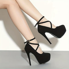 Sexy Stiletto Heels Cross Strap Nightclub Pumps