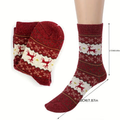 5 Pairs Wool Socks For Women Men Warm Crew Hiking Boot Socks