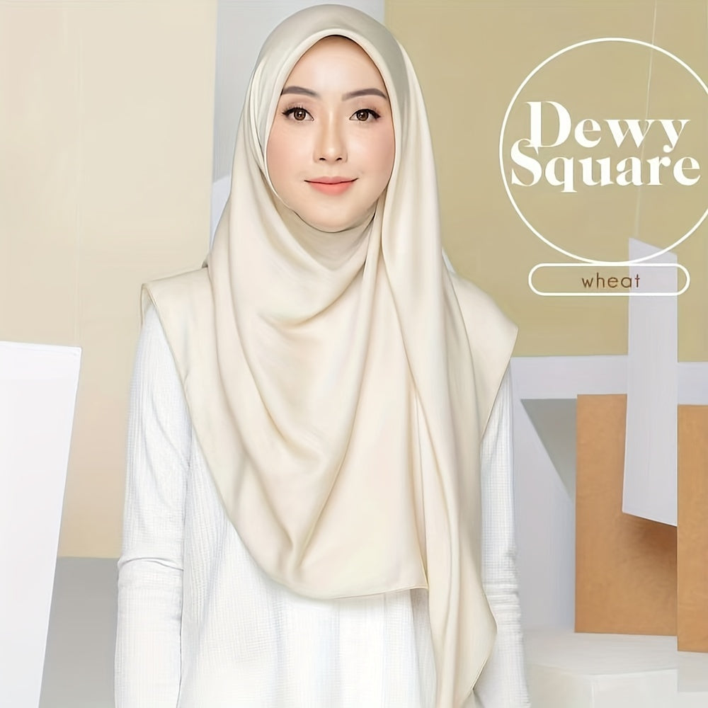 Pearlescent Satin Scarf Hijab Solid Shawl Classic Silk Head Wrap