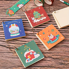 Christmas Notebook Portable Notepad Detachable Loose leaf Student Word Book