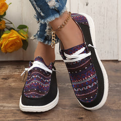 Women's Skateboard Shoes Pattern Decoration Lace-up Canvas Shoes