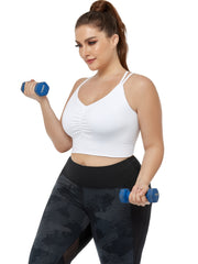  Ruched Front Full Coverage Solid Bra Women's Plus Medium Stretch