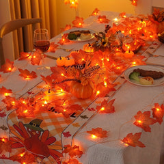 Red Maple Leaf String Lights Hanging Decoration 2m