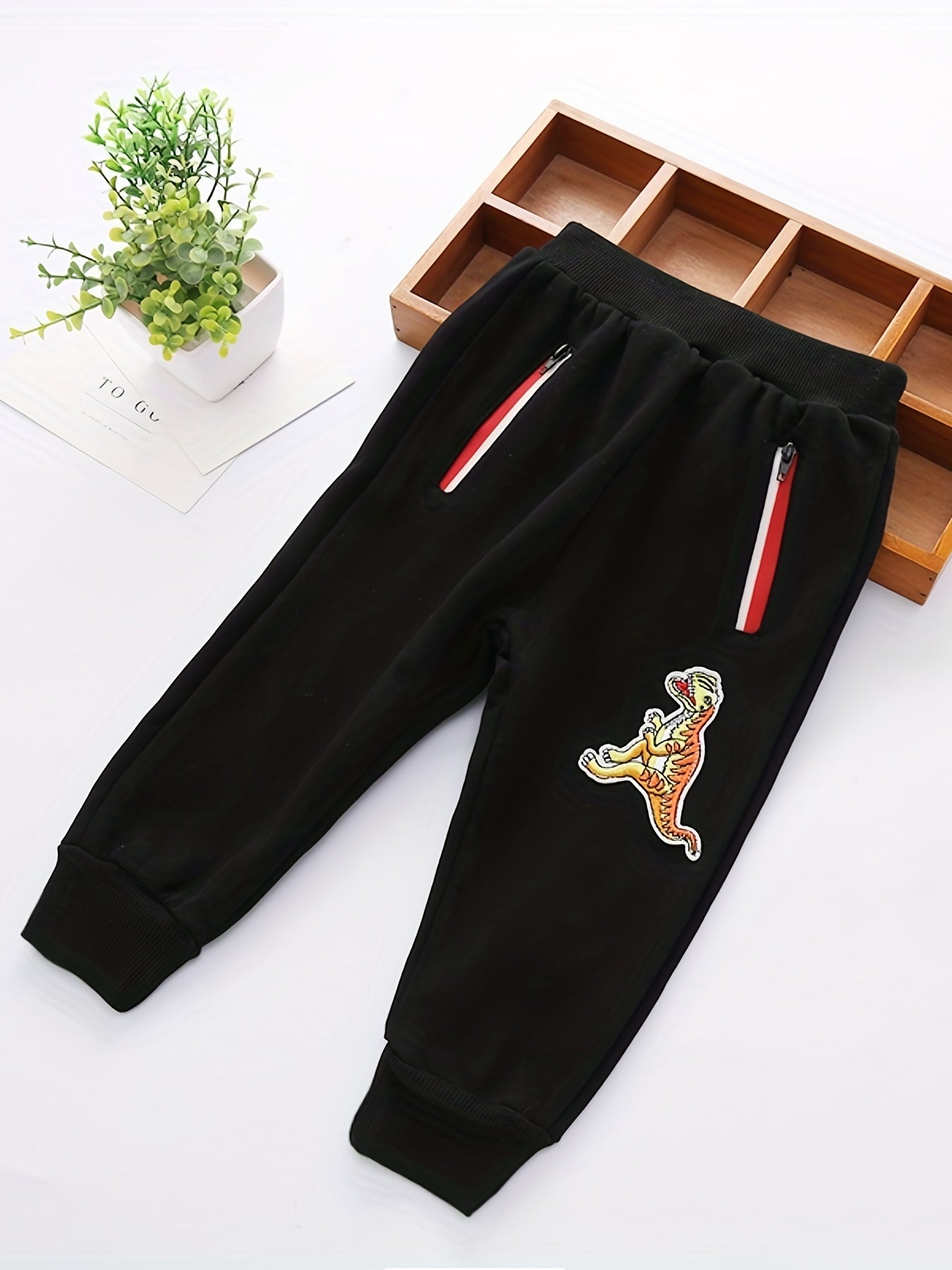 Dino Print Boys Soft Long Pants Spring Autumn Kids Clothing