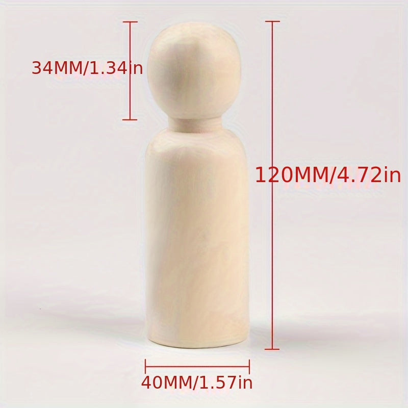 2pcs Large Wooden Dolls for DIY and Painting