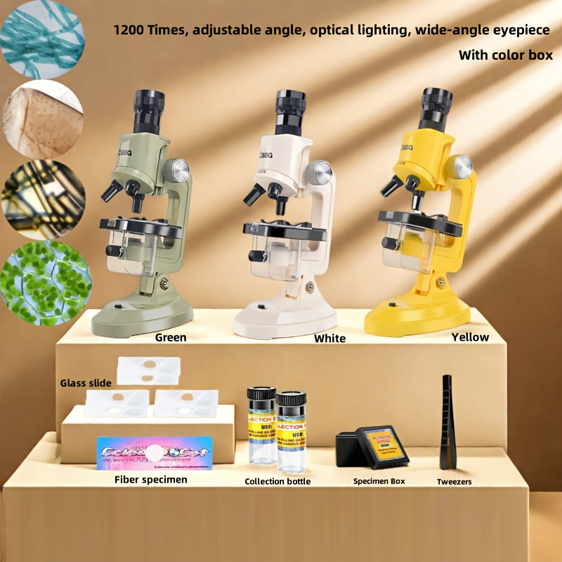 BEST Kids' Educational Microscope 1200x Magnification Fiber Spectrums Specimen B