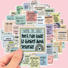 50pcs Inspirational Vinyl Stickers - Self Affirmation & Encouragement Decals