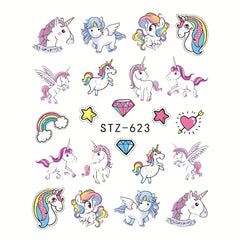 Unicorn & Mermaid Nail Art Stickers Water Print for Magical Manicure