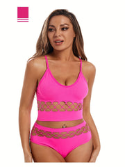 Mesh Breathable Sports Bra & Quick Dry Panties Set for Women