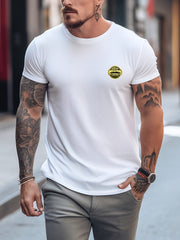 Helicopter & Car Various Pattern Print Men's Comfy T shirt Graphic Tee