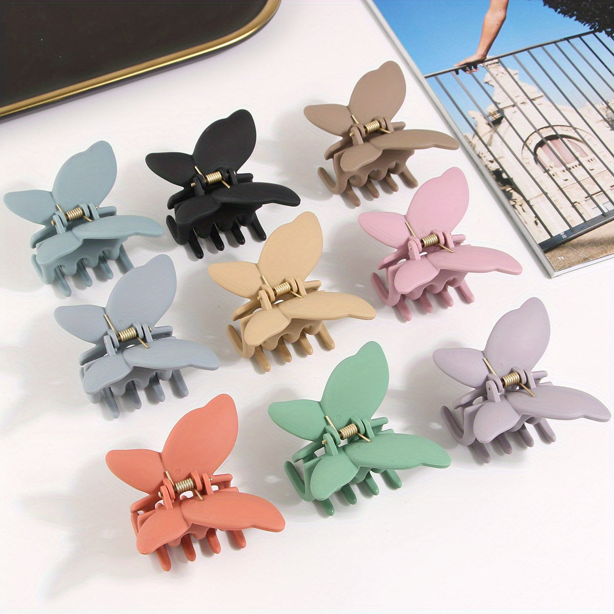 Matte Butterfly Hair Claw Ponytail Holder Hair Claw Clip