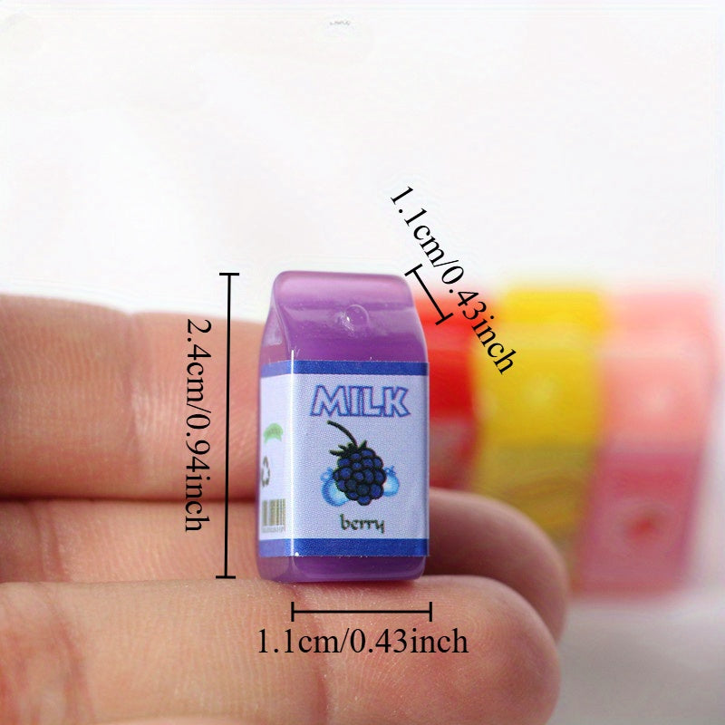 1:12 Dollhouse Miniature Fruit & Milk Set Realistic Tiny Food Models