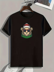 Lion Sunglasses Print Men's Comfy T-shirt for Summer
