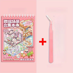 20 Scene Backdrops 25 Die Cut Stickers 1 Tweezers Mini 3D Scene Collection