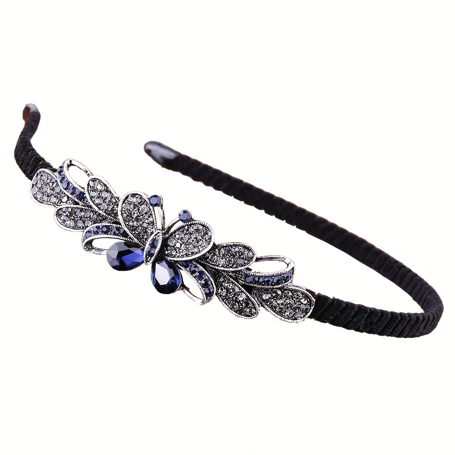 Vintage Dark Rhinestone Headband for Women