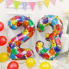 40 inch Rainbow Birthday Balloons Neon Large Party Supplies