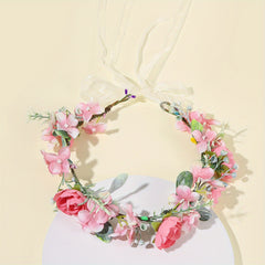Adjustable Wreath Flower Headband Bridal Headpiece