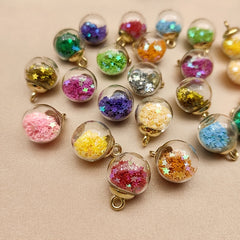 20pcs Glass Ball Artificial Jewelry Mixed Star Sequins 2 1 1 Pendant