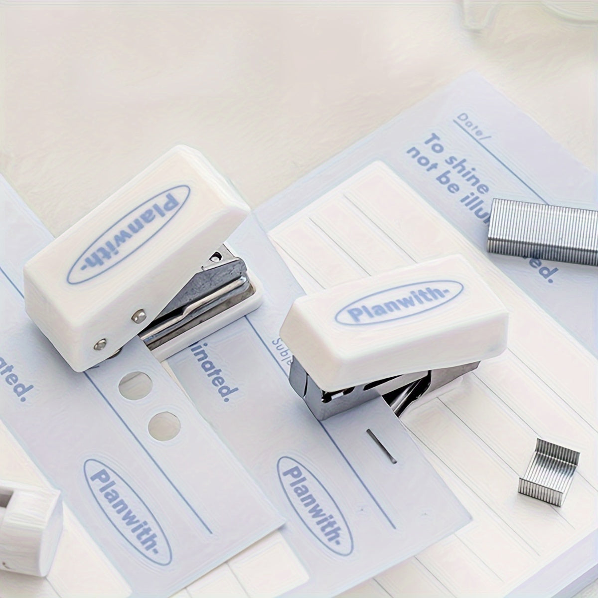 Mini Office Kit: Notebook, Stapler, Hole Puncher, Tape Machine