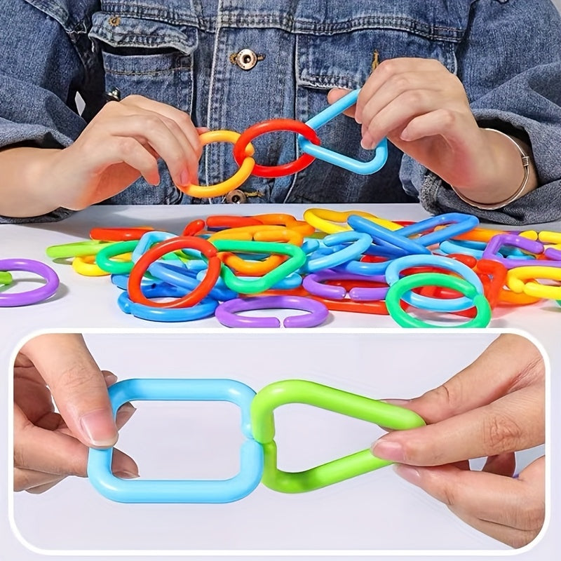 70pcs Geometric Buckle Chain Building Toys for Cognitive Development