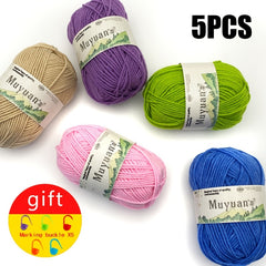 5pcs 100 Soft Acrylic Yarn for Crocheting & Knitting DIY Projects