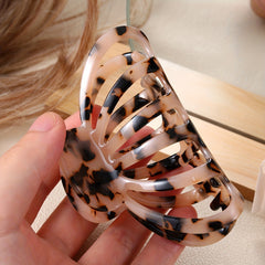 Acetate Large Hair Claw Tortoise Print Ponytail Holder