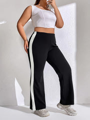 Plus Size Colorblock High Rise Sports Pants