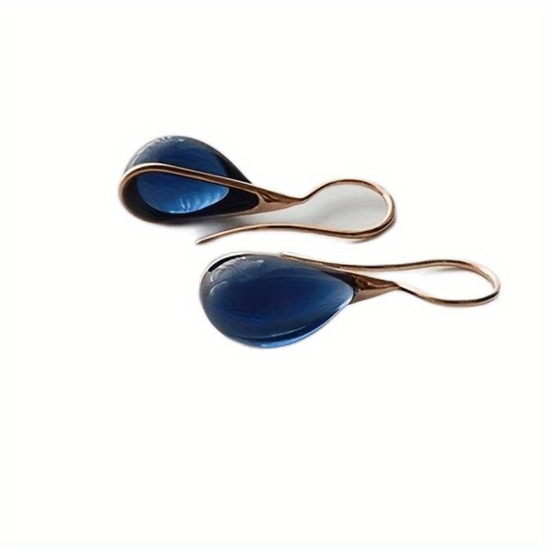 Men's Drop Shape Inlaid Opal Earrings - Four Colors Gemstone Earrings