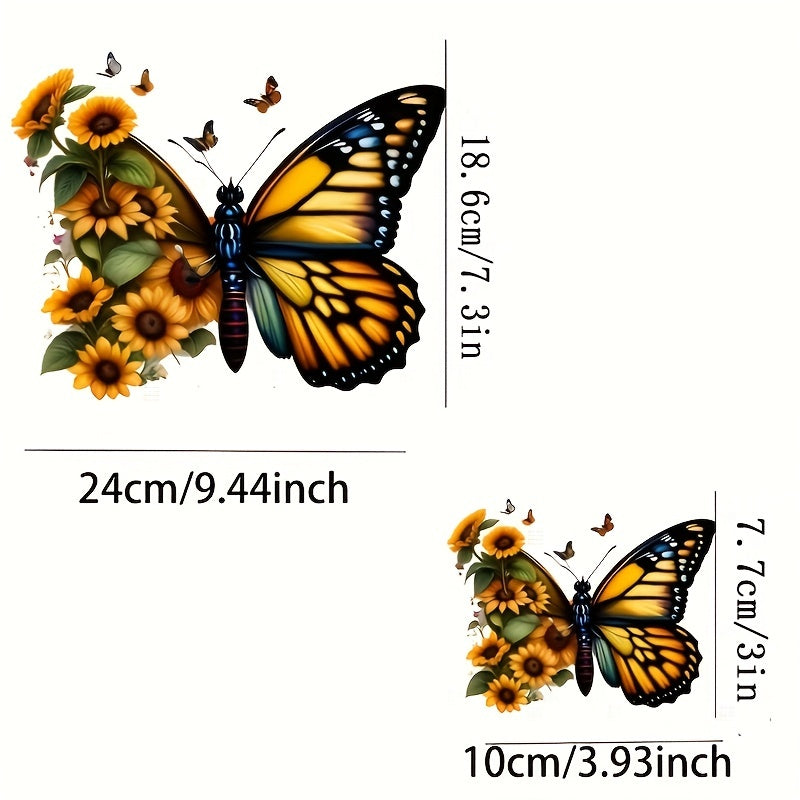 2pcs Butterfly Shape Heat Transfer Stickers For T shirt Jeans