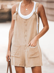 Knot Strap Overall Jumpsuit For Spring & Summer
