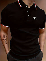 Cupid Men's Polo Shirt Stretchy Breathable Short Sleeve Top