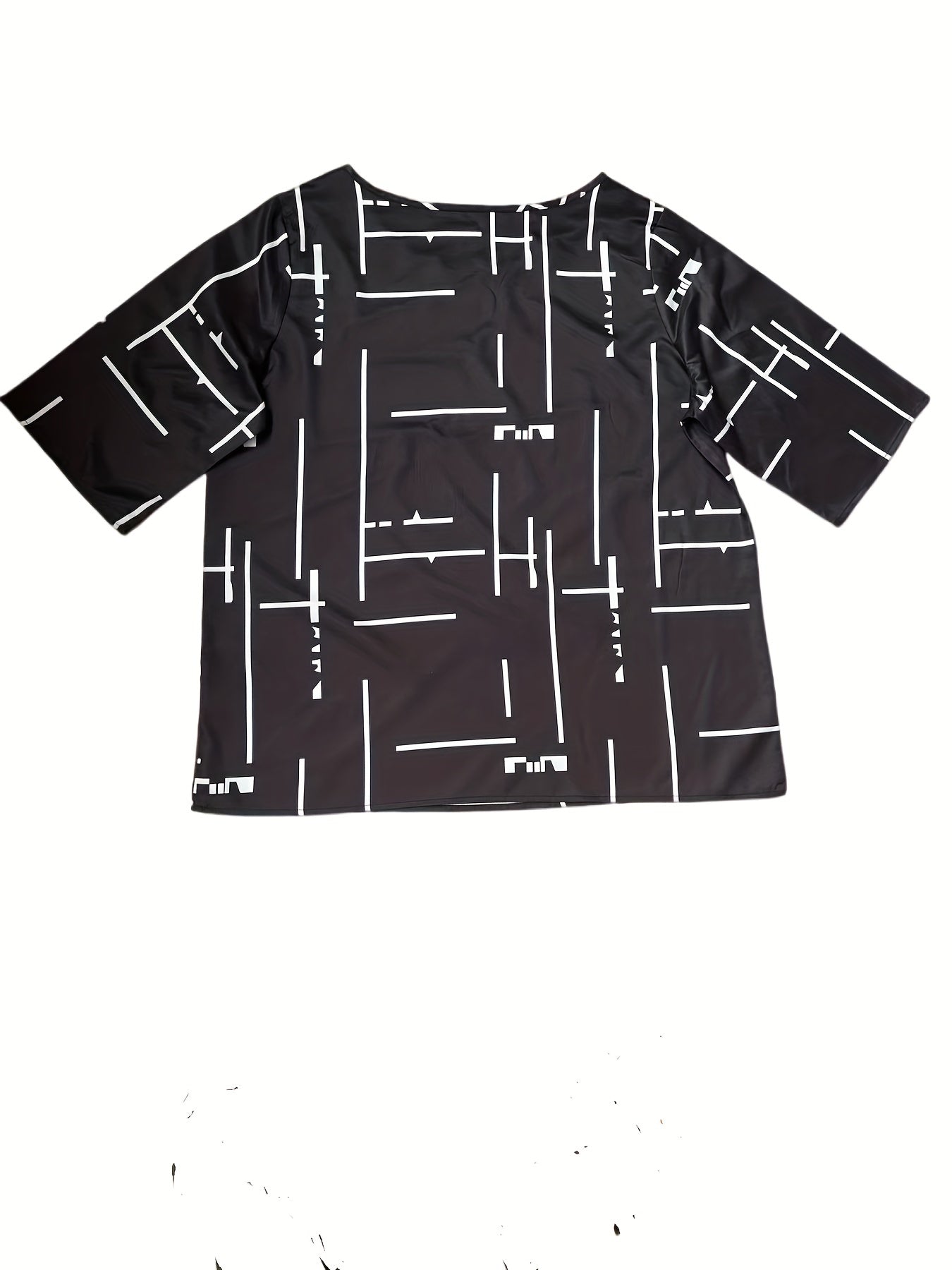 Women's Plus Stripe Print Tee & Pants Two Piece Set