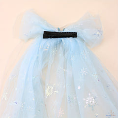 Snowflake Hair Bow Clips Sparkly Chiffon Barrettes Hair Accessories