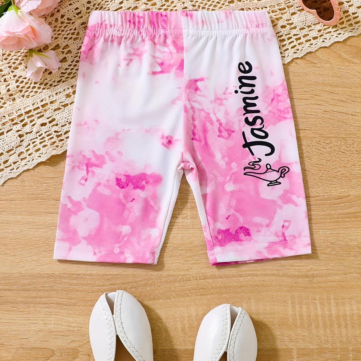 Kid Girl's Bow Graphic Cropped Leggings