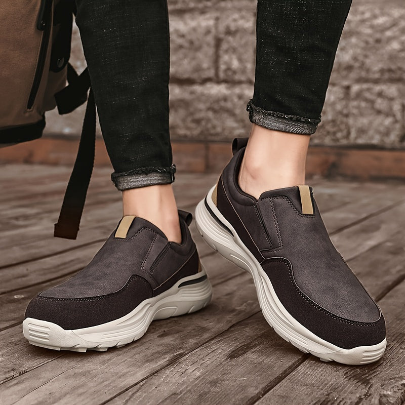 Men's Platform Loafers Comfort Slip On Casual Shoes