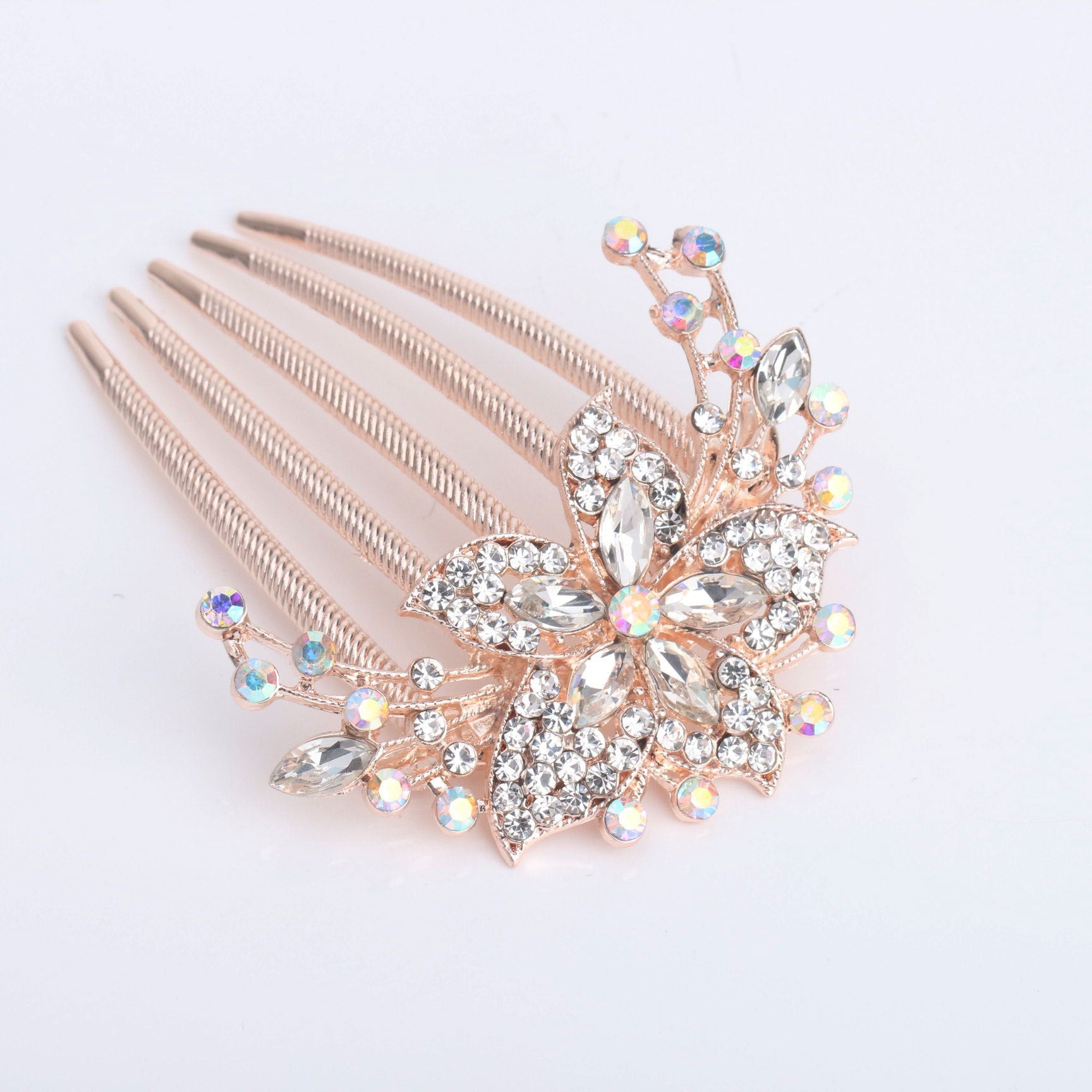 Alloy Flower Rhinestone Hair Comb Hairpin Party Favor Decorations