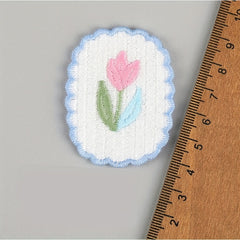 Tulip Woven Table Mat for Dollhouses - Floral Heart Patterns