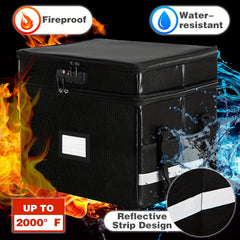 File Storage Box With Lock & Handles 2 Layer Folding Storage Box